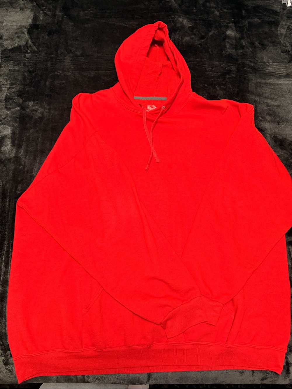 Fruit of the Loom Men's Bright Red Hooded Sweatshirt